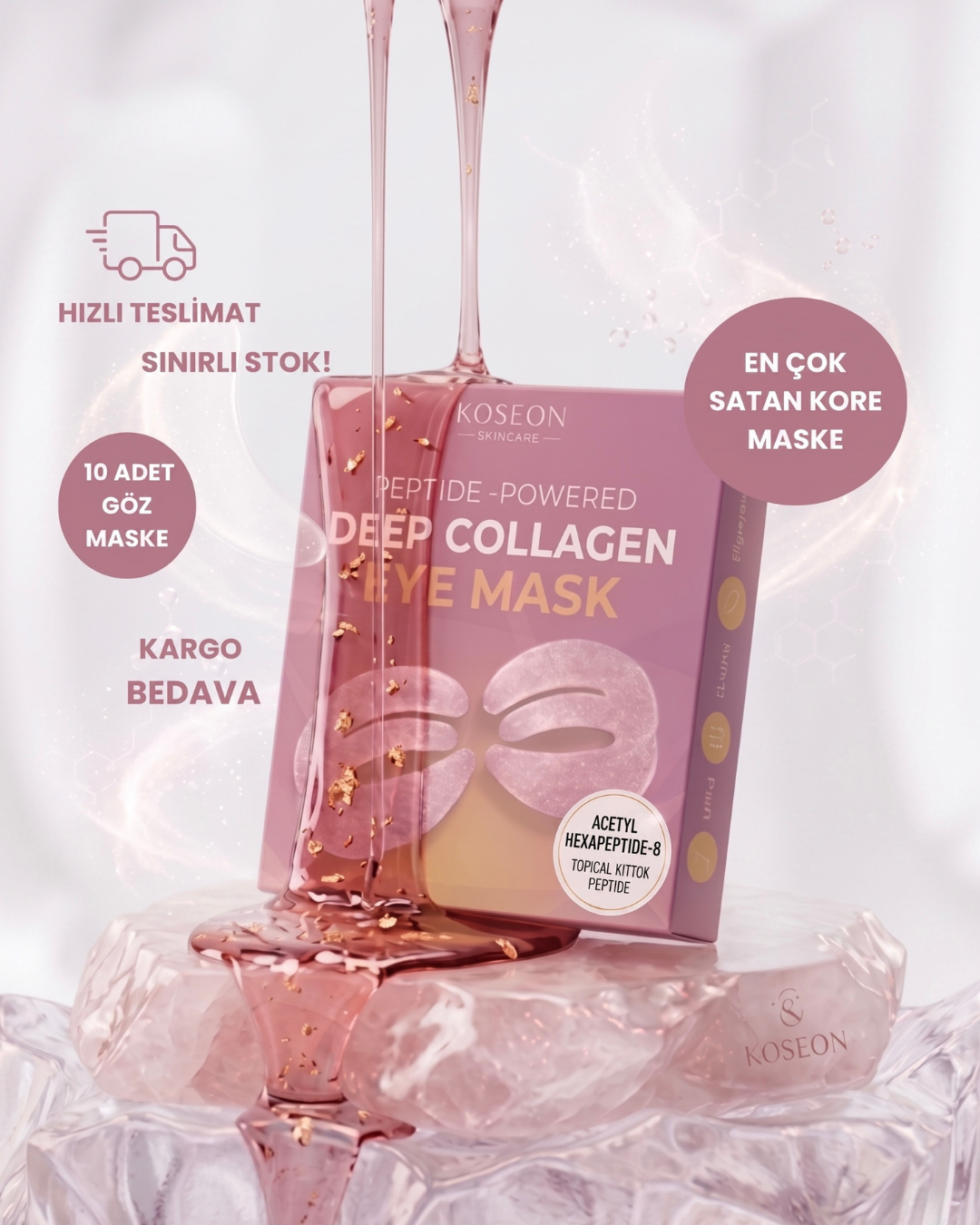 Kore Peptit-8 Destekli Derin Kolajen Göz Maskesi
