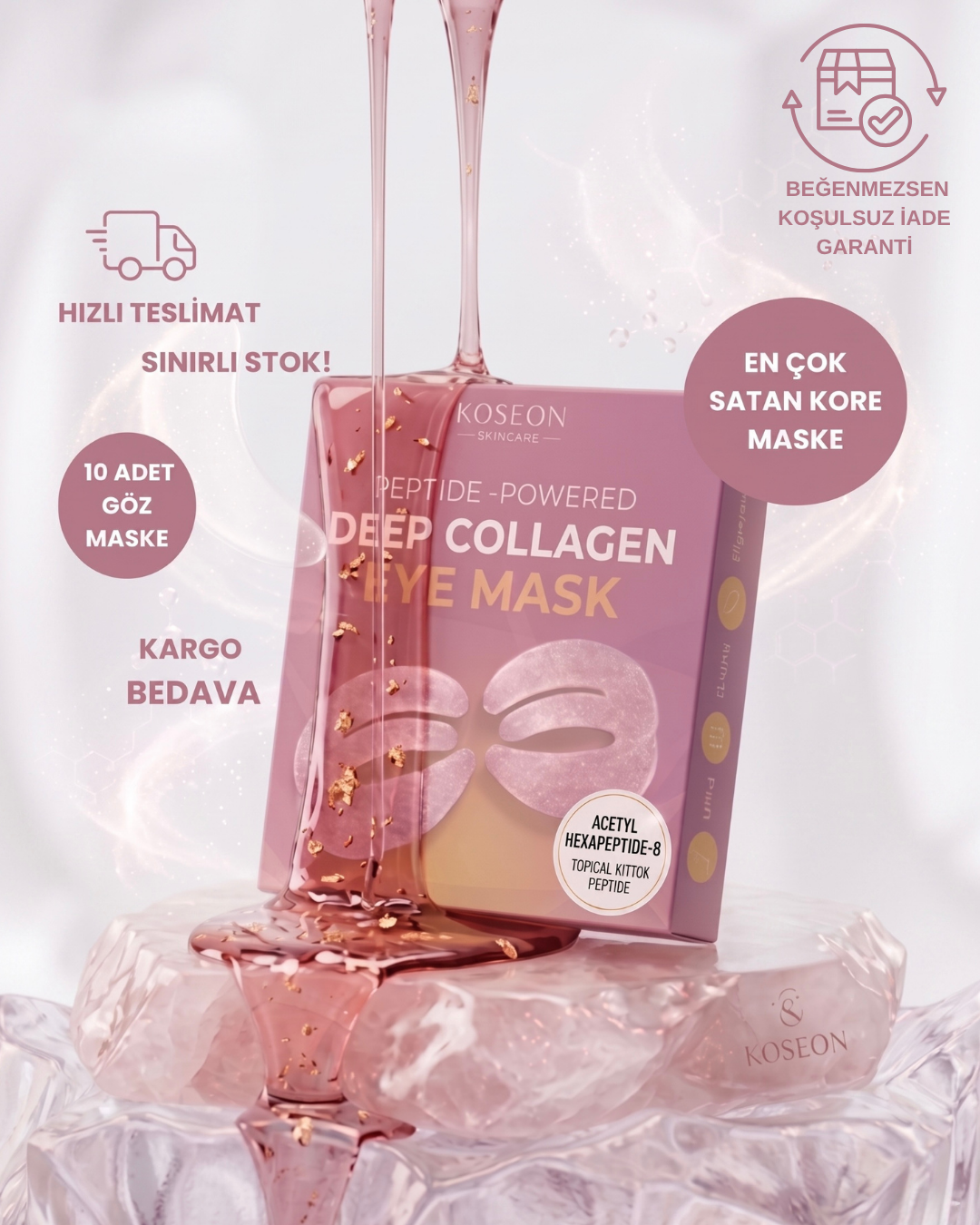 Kore Peptit-8 Destekli Derin Kolajen Göz Maskesi